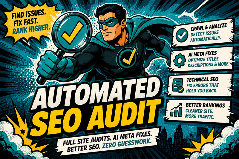 Automated SEO audit — full site audits, AI meta fixes, zero guesswork